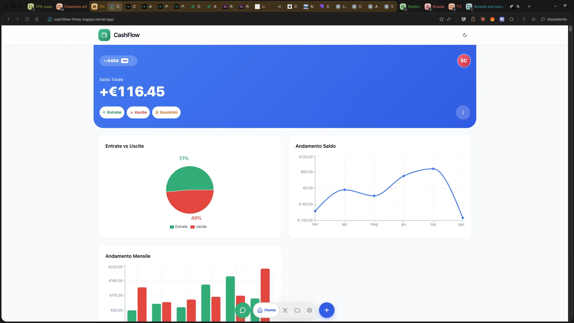 Anteprima del sito CashFlow